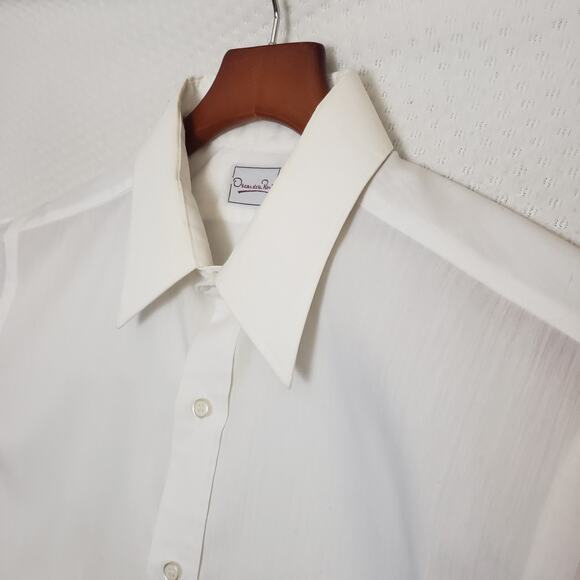 Oscar de La Renta Men's SS Button Down White Dress Shirt. Size 16. Wrinkle‎ Free - Picture 7 of 14